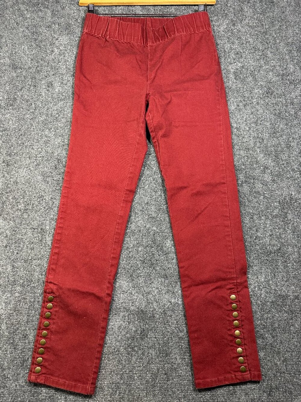 Soft Surroundings Jeans Womens XS Rust Elastic Waist Cotton Stretch Snap Cuffs